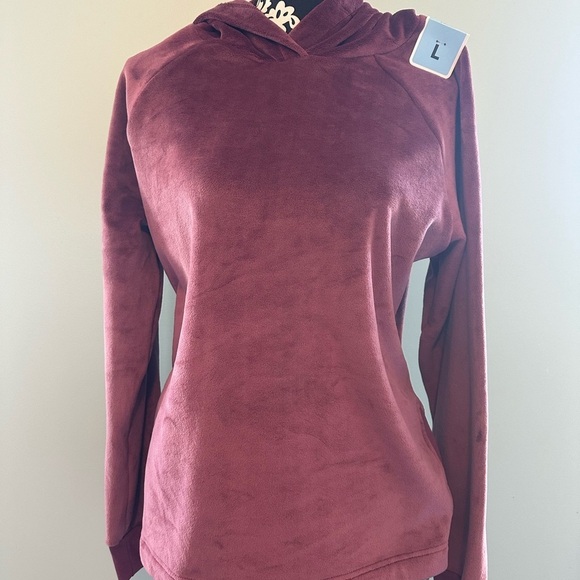 So soft Velour Plum colored Hoodie Large - Picture 2 of 3